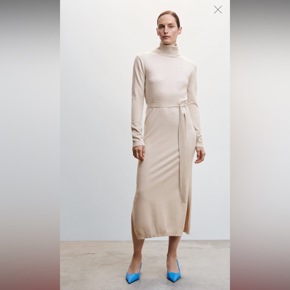 Knitted turtleneck dress - Picture 3 of 4